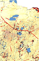 Map of negative survey points and archaeological sites