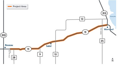 Highway 11 project map