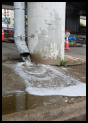 Illicit discharge coming out of a pipe